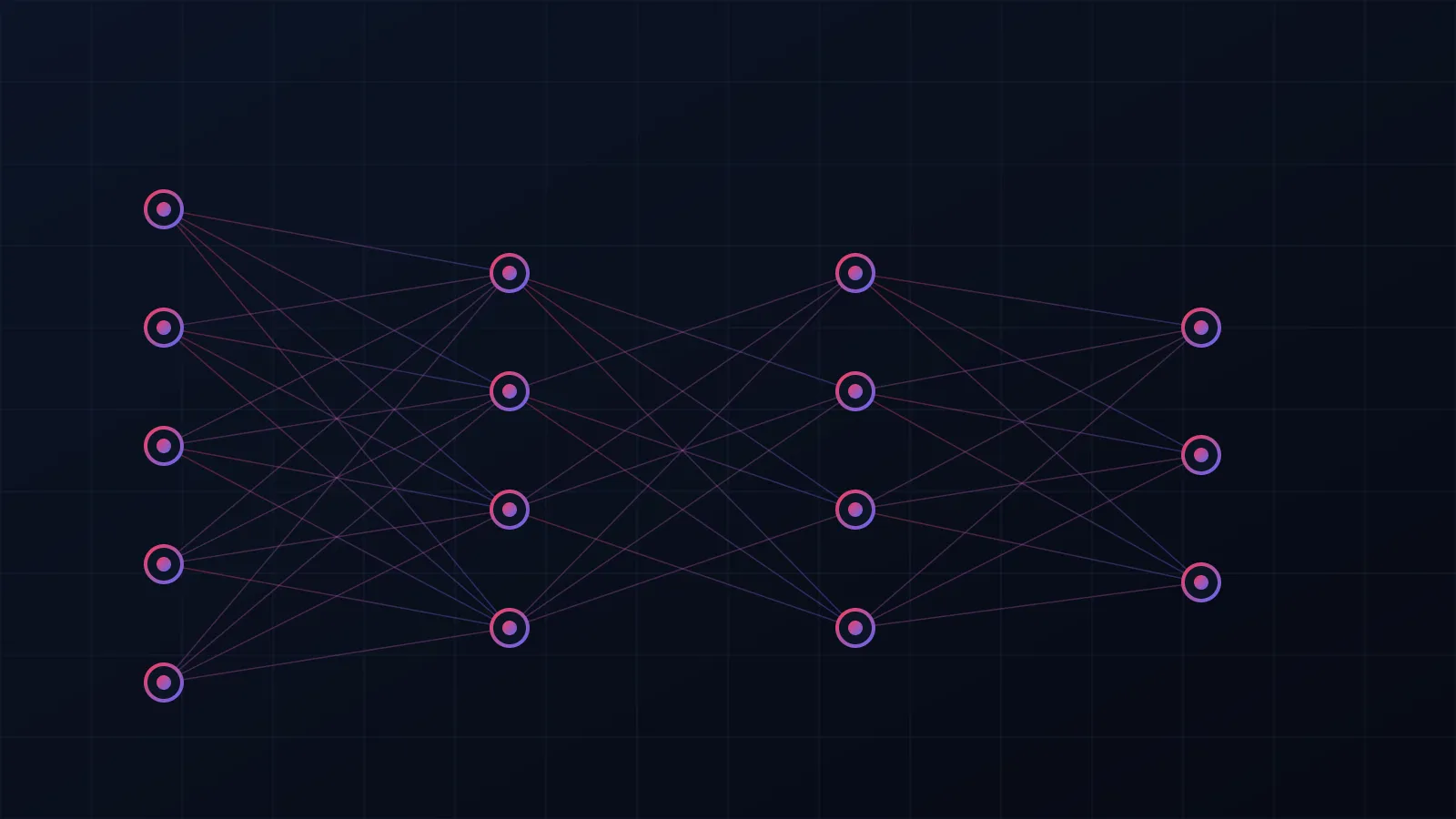A glowing blue mesh of interconnected network nodes