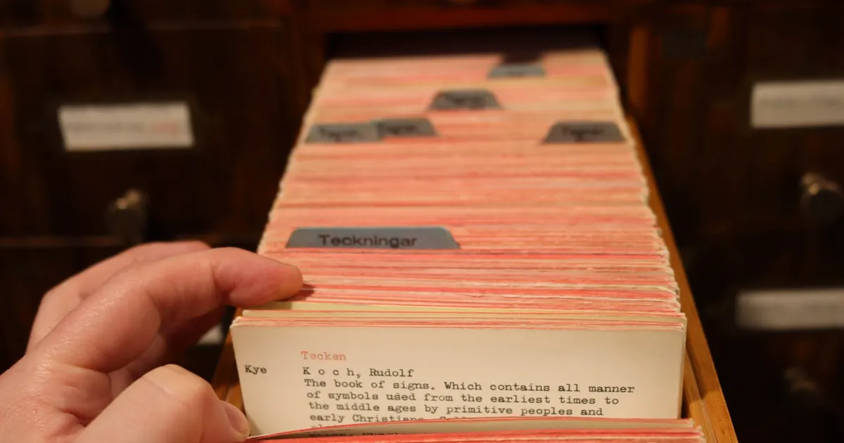 A card catalog drawer used for looking up records