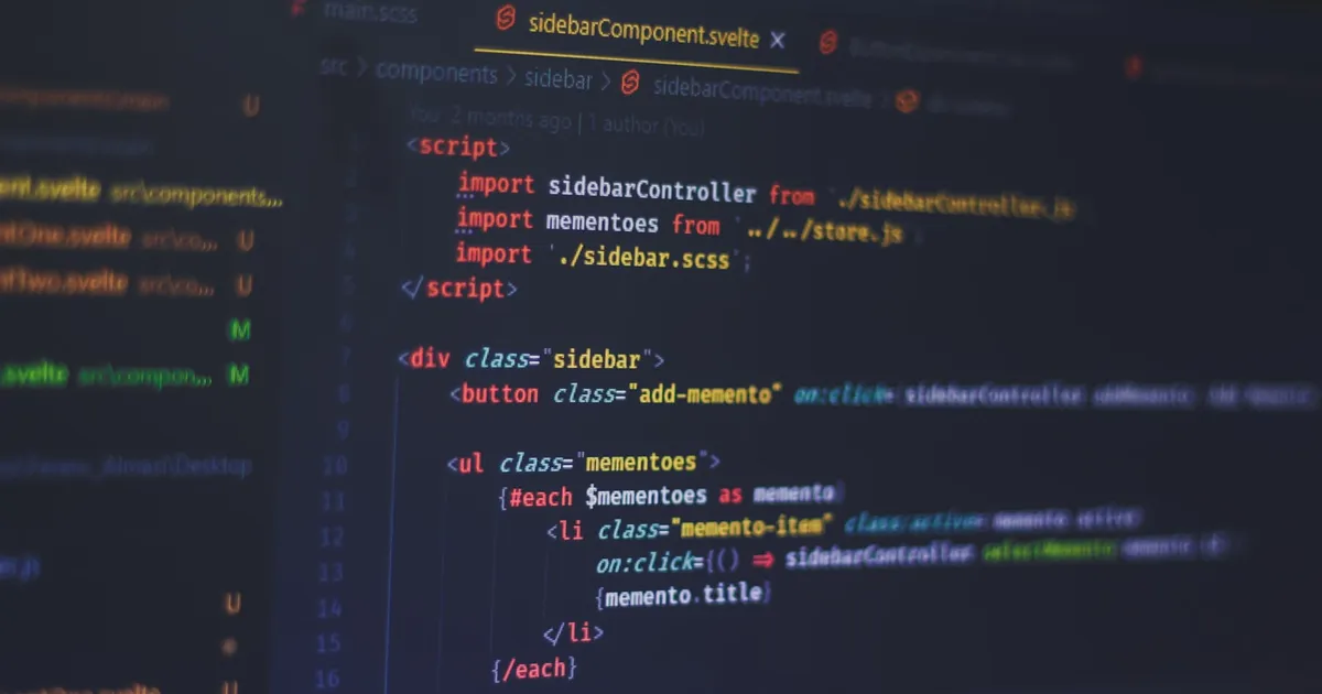 Code editor showing component-based frontend code