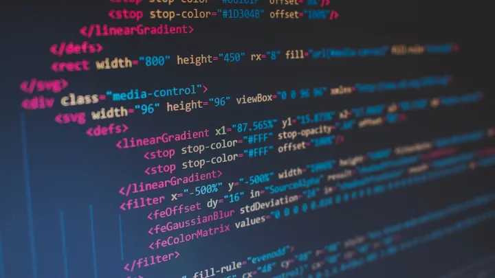 Close-up of CSS code on a dark editor background