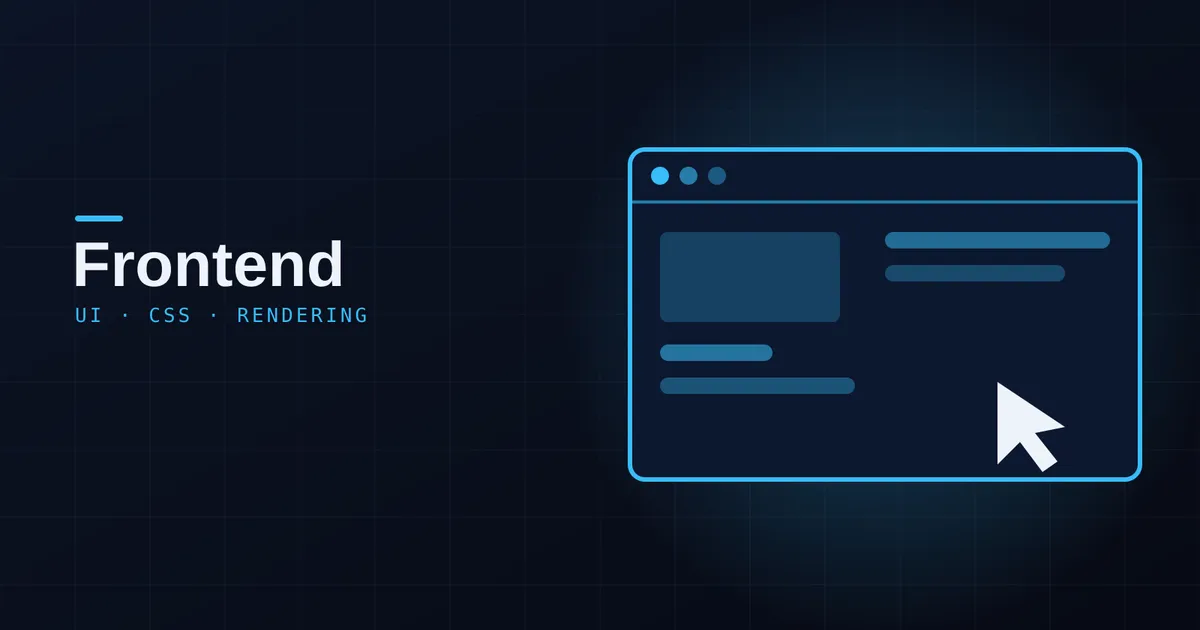 A stylized browser window and layout