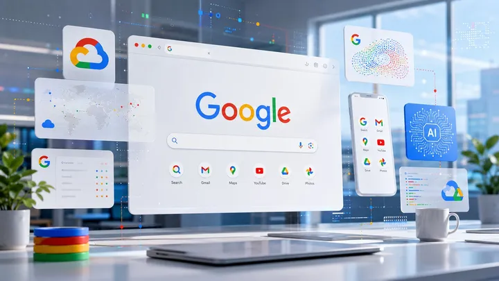 The Google Search interface, representing regulatory scrutiny of Google's search practices
