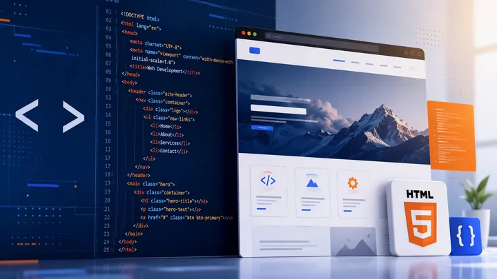 Close-up of HTML code on a screen