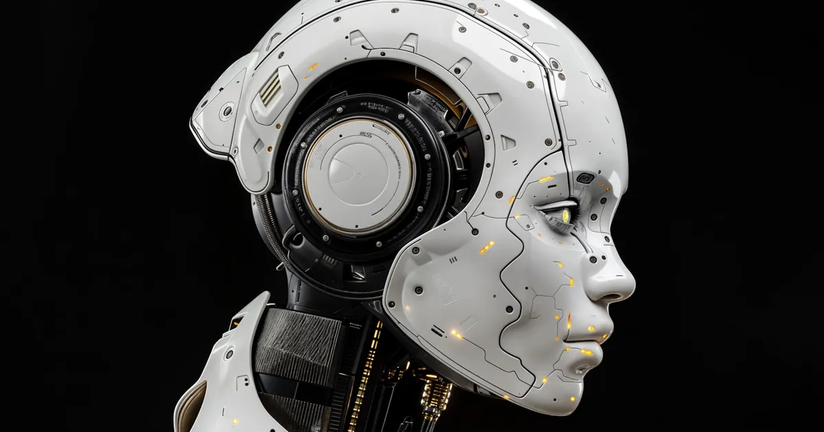 A humanoid robot standing in an industrial warehouse setting