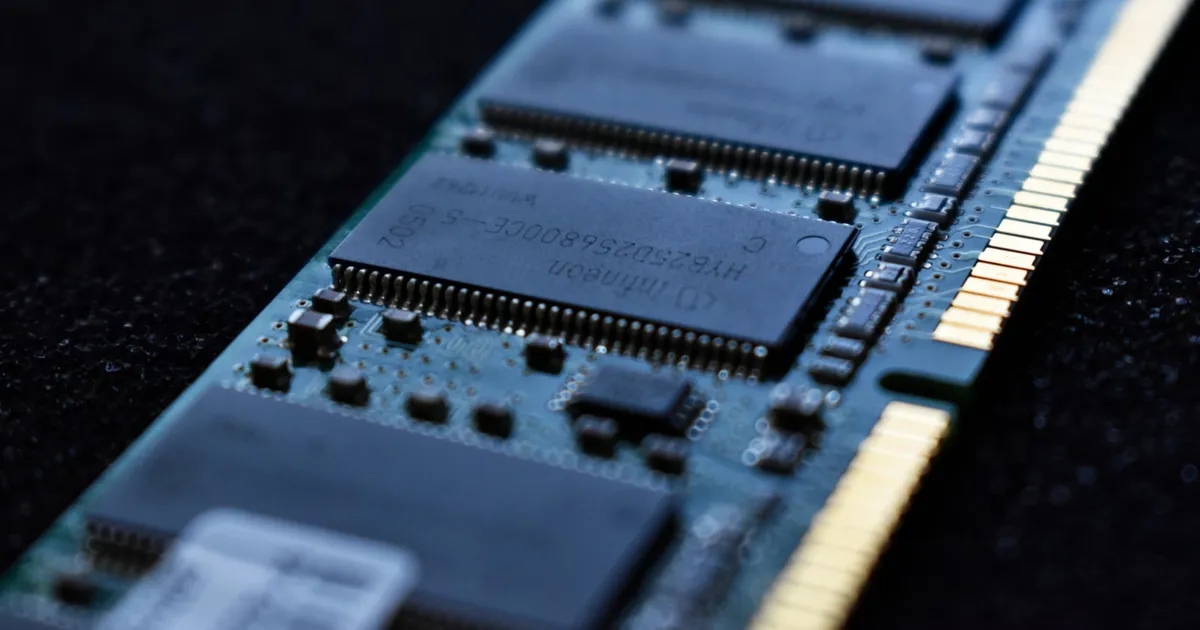 Close-up of a computer memory module
