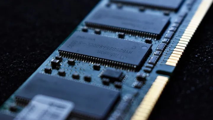 Close-up of a computer memory module