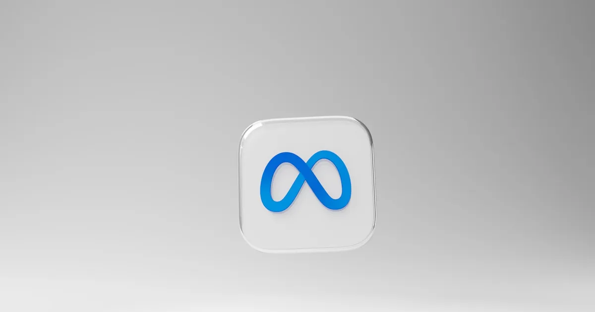 The Meta logo on a white app tile against a light background