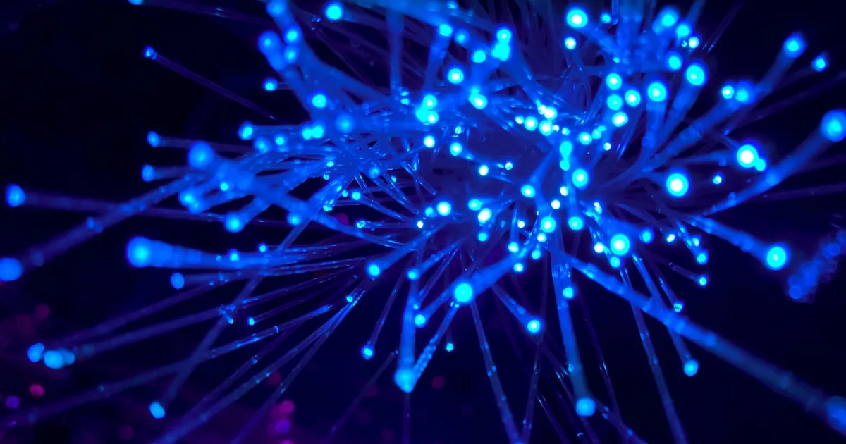 Abstract purple neural network fibers