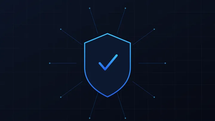 Abstract shield icon representing network security