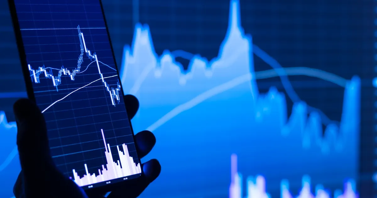 A smartphone displaying a stock portfolio app