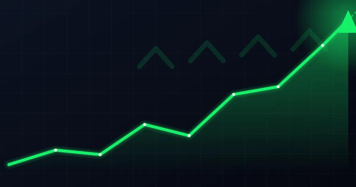 Abstract illustration of a rising stock ticker